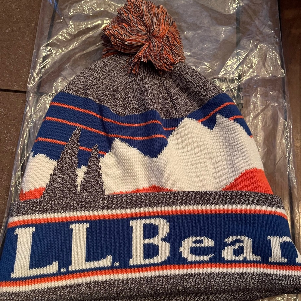 L.L. BeanGray and Orange Mountain Beanie
